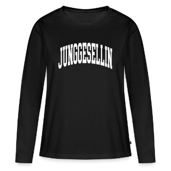 Junggesellin - Frauen Premium Bio Langarmshirt - Schwarz - Vorne - Julia (174cm)