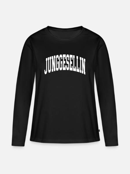 Junggesellin - Frauen Premium Bio Langarmshirt - Schwarz