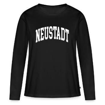 Neustadt - T-shirt manches longues Premium bio Femme - noir - Devant - Julia (174cm)