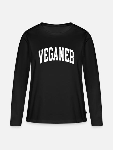 Veganer - Frauen Premium Bio Langarmshirt - Schwarz