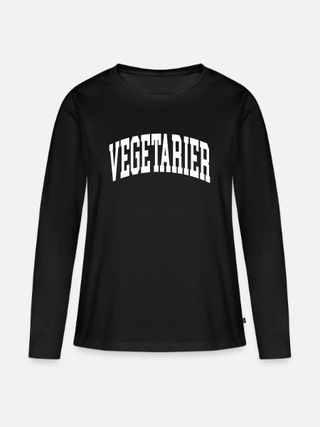Vegetarier - Frauen Premium Bio Langarmshirt - Schwarz