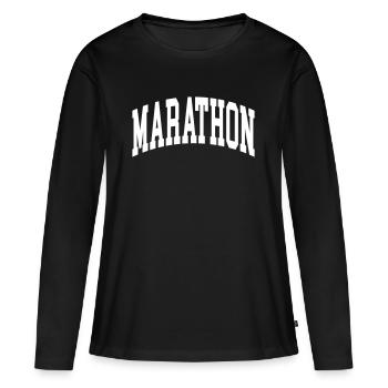 Marathon - T-shirt manches longues Premium bio Femme - noir - Devant - Julia (174cm)