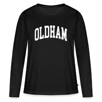 Oldham - T-shirt manches longues Premium bio Femme - noir - Devant - Julia (174cm)