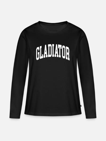 Gladiator - Frauen Premium Bio Langarmshirt - Schwarz