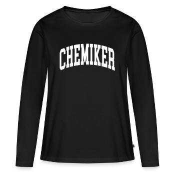 Chimiste - T-shirt manches longues Premium bio Femme - noir - Devant - Julia (174cm)