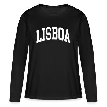 Lissabon - Frauen Premium Bio Langarmshirt - Schwarz - Vorne - Julia (174cm)