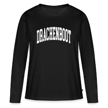 Bateau-dragon - T-shirt manches longues Premium bio Femme - noir - Devant - Julia (174cm)