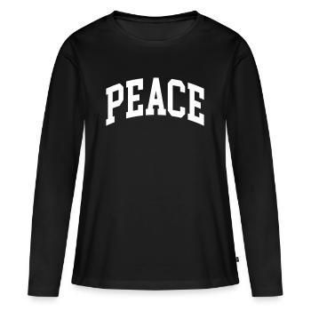 Paix - T-shirt manches longues Premium bio Femme - noir - Devant - Julia (174cm)
