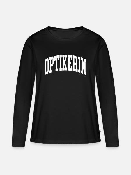 Optikerin - Frauen Premium Bio Langarmshirt - Schwarz