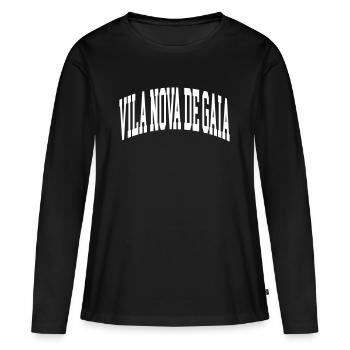 Vila Nova De Gaia - T-shirt manches longues Premium bio Femme - noir - Devant - Julia (174cm)