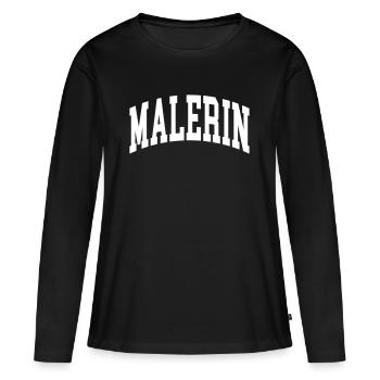 Malerin - Frauen Premium Bio Langarmshirt - Schwarz - Vorne - Julia (174cm)