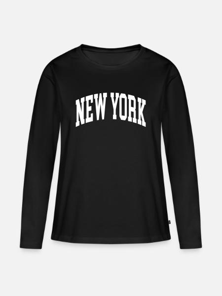 New York - Frauen Premium Bio Langarmshirt - Schwarz