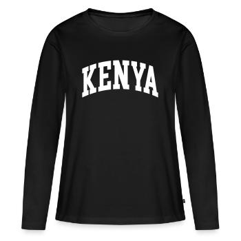 Kenya - T-shirt manches longues Premium bio Femme - noir - Devant - Julia (174cm)