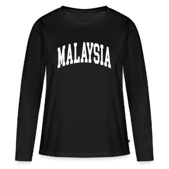 Malaysia - Frauen Premium Bio Langarmshirt - Schwarz - Vorne - Julia (174cm)