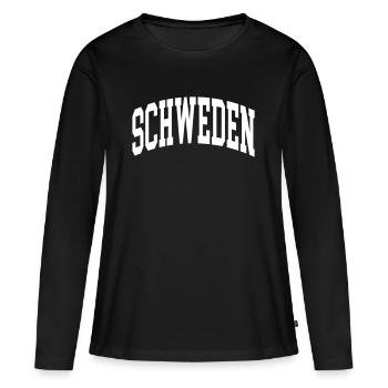 Schweden - Frauen Premium Bio Langarmshirt - Schwarz - Vorne - Julia (174cm)