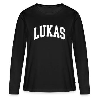 Lukas - Women's Premium Organic Long Sleeve Shirt - black - Front - Julia (174cm)