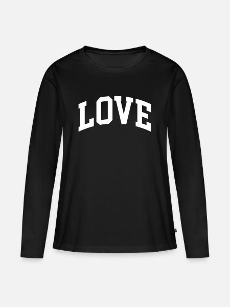 Liefde - Vrouwen Premium Bio shirt met lange mouwen - zwart