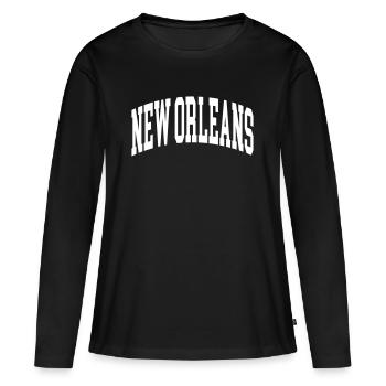 Nouvelle-Orléans - T-shirt manches longues Premium bio Femme - noir - Devant - Julia (174cm)