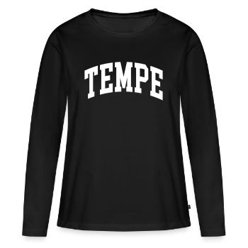 Tempe - T-shirt manches longues Premium bio Femme - noir - Devant - Julia (174cm)