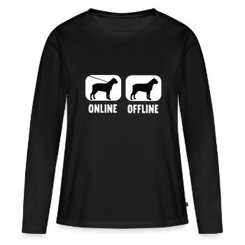 Cane Corso Cane Corso hors ligne Propriétaire de Cane Corso - T-shirt manches longues Premium bio Femme - noir - Devant - Julia (174cm)