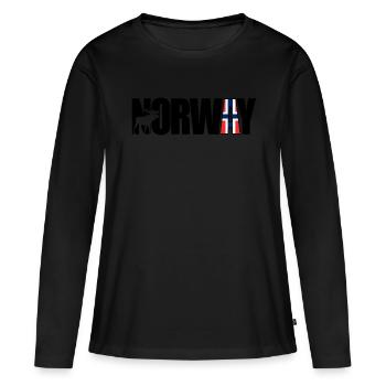 Norway - Frauen Premium Bio Langarmshirt - Schwarz - Vorne - Julia (174cm)