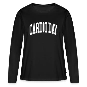 Journée Cardio - T-shirt manches longues Premium bio Femme - noir - Devant - Julia (174cm)
