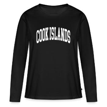 Îles Cook - T-shirt manches longues Premium bio Femme - noir - Devant - Julia (174cm)