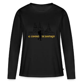 Chemin de Saint-Jacques-de-Compostelle - Femmes - T-shirt manches longues Premium bio Femme - noir - Devant - Julia (174cm)