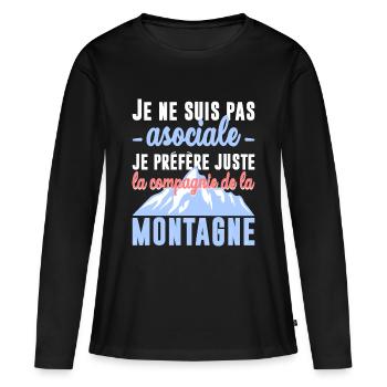 La compagnie de la montagne - T-shirt manches longues Premium bio Femme - noir - Devant - Julia (174cm)