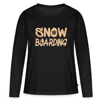 snowboarding - Frauen Premium Bio Langarmshirt - Schwarz - Vorne - Julia (174cm)