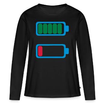 battery charge low vacuum battery fatigue - Women's Premium Organic Long Sleeve Shirt - black - Front - Julia (174cm)