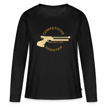 Sport shooting - Frauen Premium Bio Langarmshirt - Schwarz - Vorne - Julia (174cm)