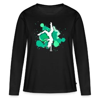danseuse poledance - T-shirt manches longues Premium bio Femme - noir - Devant - Julia (174cm)