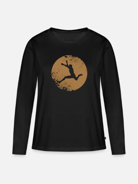 weitsprung freerunning parkour - Frauen Premium Bio Langarmshirt - Schwarz