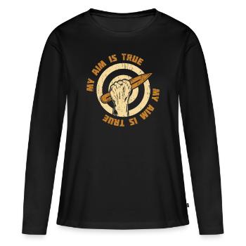 Les couteaux jettent le sport - T-shirt manches longues Premium bio Femme - noir - Devant - Julia (174cm)
