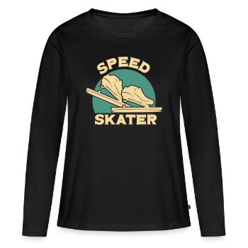 Patineur de vitesse conçoit - T-shirt manches longues Premium bio Femme - noir - Devant - Julia (174cm)