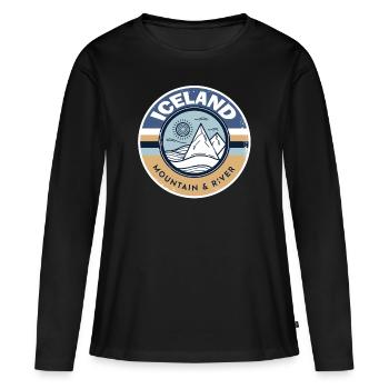 island - Frauen Premium Bio Langarmshirt - Schwarz - Vorne - Julia (174cm)
