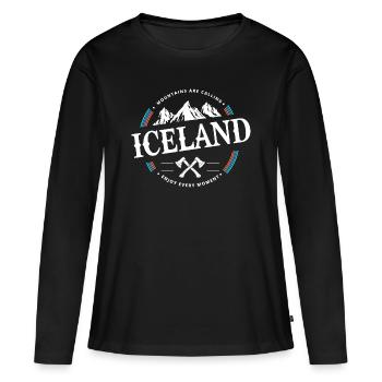 Islande - T-shirt manches longues Premium bio Femme - noir - Devant - Julia (174cm)