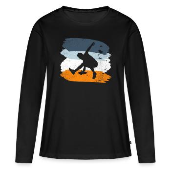frisbee - T-shirt manches longues Premium bio Femme - noir - Devant - Julia (174cm)