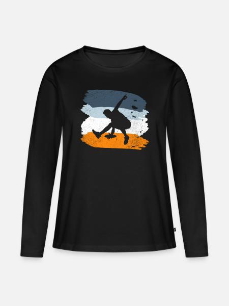 Frisbee - Frauen Premium Bio Langarmshirt - Schwarz