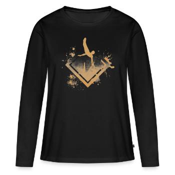 turnen barren turner - Frauen Premium Bio Langarmshirt - Schwarz - Vorne - Julia (174cm)