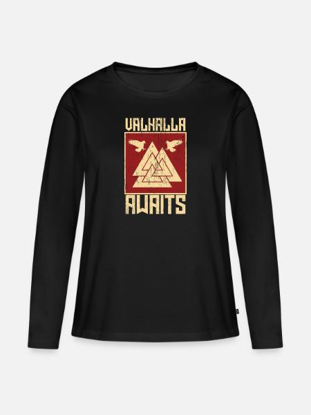 Vikingos - Premium økologisk langærmet T-shirt til kvinder - sort
