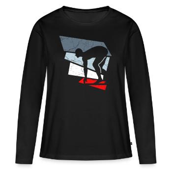 nageurs nageurs - T-shirt manches longues Premium bio Femme - noir - Devant - Julia (174cm)