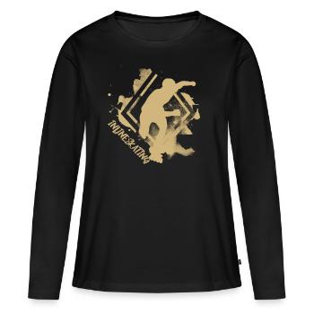 inliner inlineskater - T-shirt manches longues Premium bio Femme - noir - Devant - Julia (174cm)