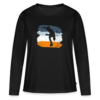 inlineskating - T-shirt manches longues Premium bio Femme - noir - Devant - Julia (174cm)