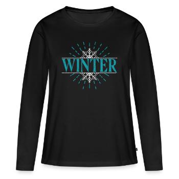 hiver - T-shirt manches longues Premium bio Femme - noir - Devant - Julia (174cm)