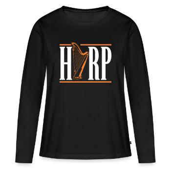 Harfe - Frauen Premium Bio Langarmshirt - Schwarz - Vorne - Julia (174cm)