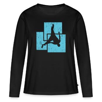 Parkour - T-shirt manches longues Premium bio Femme - noir - Devant - Julia (174cm)