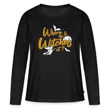 sorcière - T-shirt manches longues Premium bio Femme - noir - Devant - Julia (174cm)