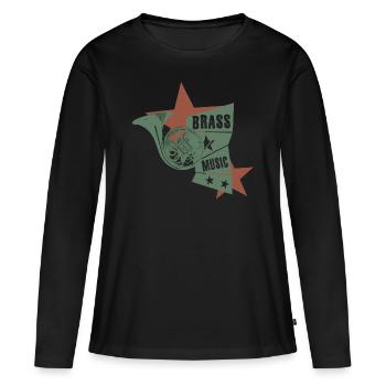 corne corne - T-shirt manches longues Premium bio Femme - noir - Devant - Julia (174cm)